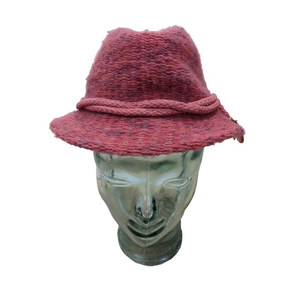 Vintage Jeffrey Lawrence Bentley Hat Wool Blend Italian Pink Slow Fashion - Picture 2 of 9
